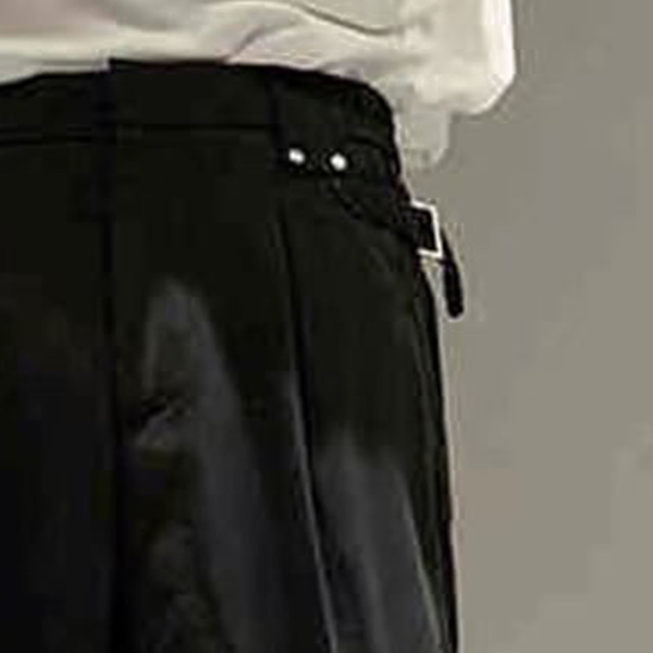 Mænds Suit Bukser Straight Leg Wide Leg Bløde Åndbare Elastiske Mænds Løse Casual Bukser til Forår Efterår Sort L