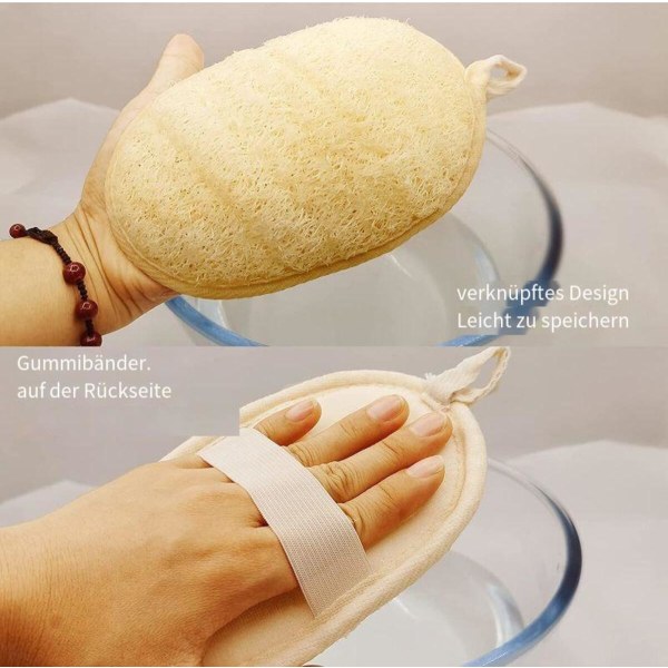 Naturlig Luffa Svampe Eksfolierende Krops Scrubber (2 stk),