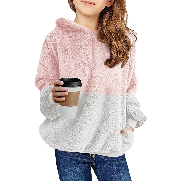 Girls Fuzzy Fleece Pullover Hoodies Sweatshirt Casual Lös Outw