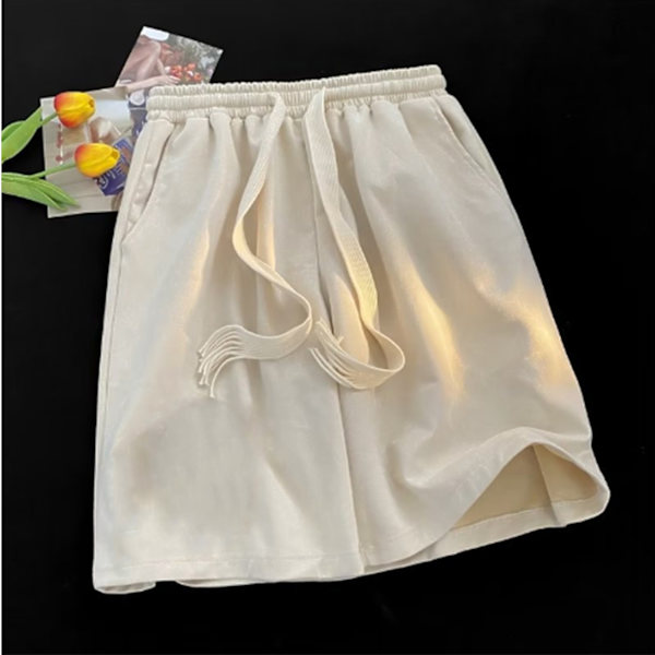 Män Kort Byxor Lösa Vida Ben Andningsbara Bekväma Snörning Män Halv Längd Sport Shorts för Sommar Löpning 2XL, Rekommenderad
