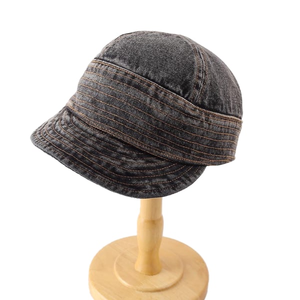Denim Bucket Hat, Hatte til Damer, Dame Newsboy Kasketter Baret Hat
