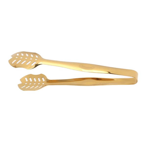 Guld Serveringstænger, Elegant Spejlfinish Rustfrit Stål Redskaber Skridsikker Let Greb Til Køkken, Grill, Fester, Buffetservering, 4 STK