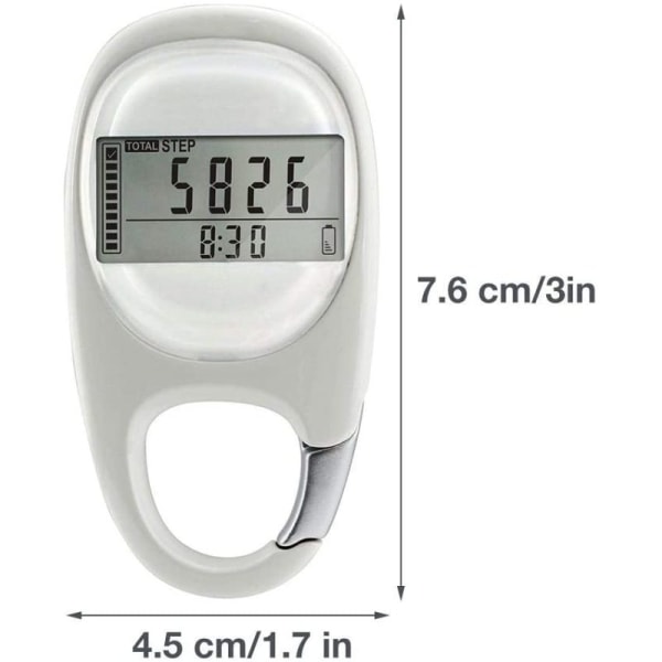 Alacritua simpel skridttæller | Skridttæller Walking 3D Skridttæller Clip, Daglig Target Monitor, Skridttæller Uden App, 7 Day Memory Skridttæller For Mænd Kvinder