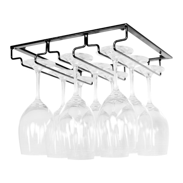 Vinglashållare för Underskåp, Elegant Utrymmesbesparande Ställ för Vinglas för Bar Kök Förvaringshängare, Metallorganisatör 60x22.5x5.5cm, Polerat Järn Enkel
