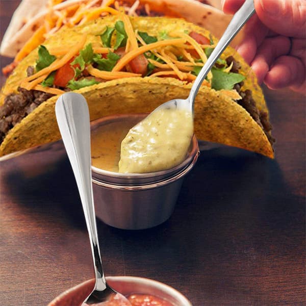 Taco-stativ i rustfritt stål med sausholder, dobbeltsidig bruk av trådstruktur for servering (2 stk)