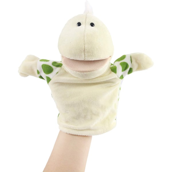 Plush Handdocka med Tecknad Sköldpadda för Rollspel, Djurleksak för Berättande, Undervisning, Barnpresent