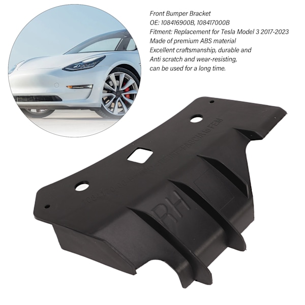 Frontfangerbrakettstøtteholder 108416900B Erstatning for Tesla Model 3 2017‑2023 Høyre