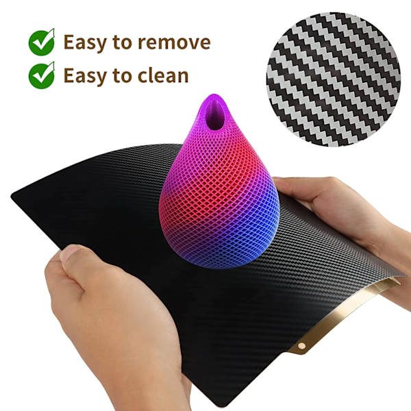 3D-printer byggeplattform glatt karbonfiber PET teksturert PEI fjærstålplate for CR10 CR10S 310x310mm