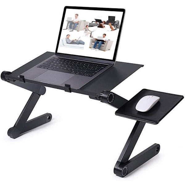 Justerbart Laptopställ, Ergonomisk Design Lättviktig Bärbar Aluminiumbricka, Lämplig för Användning i Olika Miljöer: Säng, Soffa, Bord (17\" Stöd)