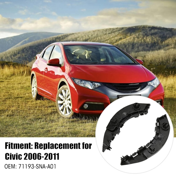 Etupuskurin kiinnikkeet tuki 71193SNAA01 Musta Vaihto Civic 20062011