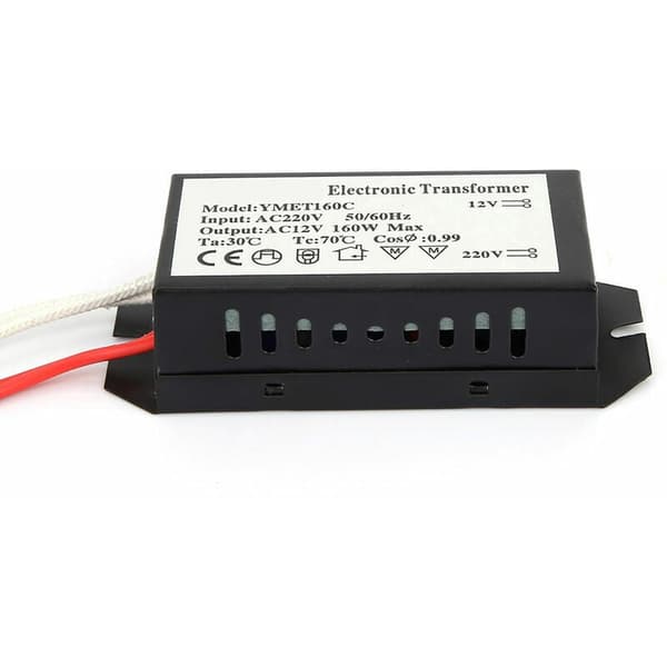 Pålitelig elektronisk transformator, 220V til 12V halogenlampe perler strømforsyningsadapter med lang levetid og forbedret strømkvalitet