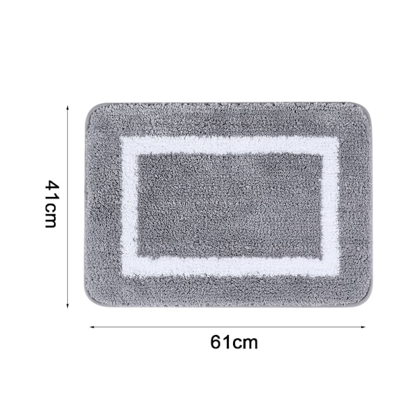 Innrammede baderomsgulvmatter, sklisikre og hurtigtørkende absorberende