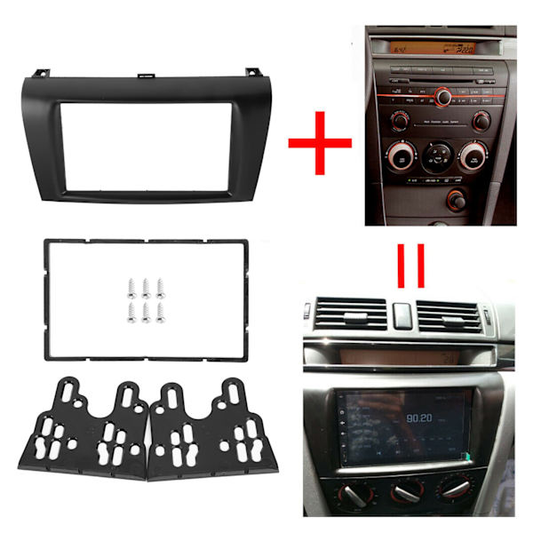 Dash Stereo Radio Fascia 2 Din Konsoll DVD Panel Ramme Passer for Mazda 3/Axela 2004‑2009