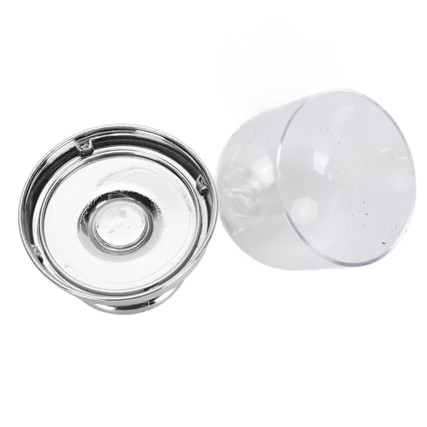 12 st Mini Tårtfat med Lock Plast Mini Tårtställ med Kupollock Klar Liten Tårtutställningsställ Transparent Godisask för Bröllopsfest Silver