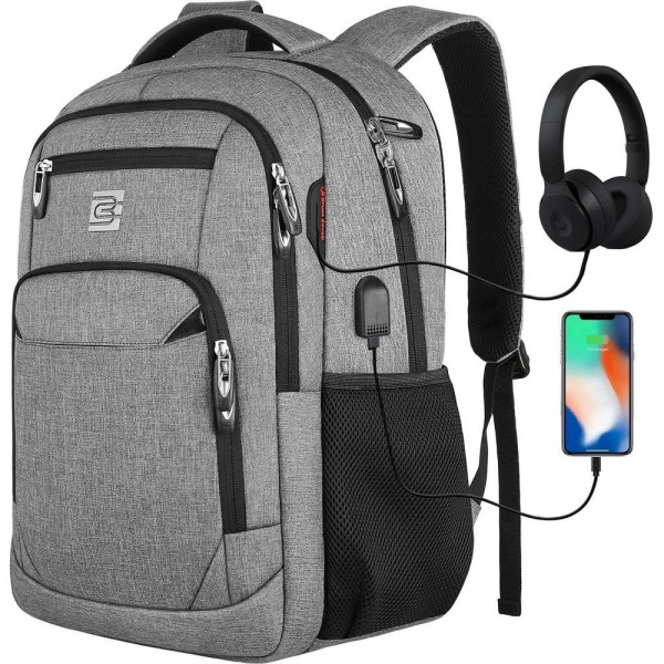 Laptop Backpack 20" Large Waterproof Bag with Headphone Jack RFID Pocket for Work/Business/University/Men/Women Laptop Backpack