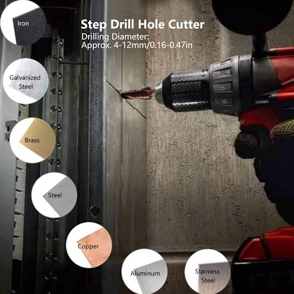 Spiral Stegborr HSS Kobolt Hexskaft Stegborr M35 9 Storlekar 4‑12mm