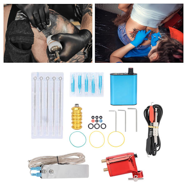 Tatueringsset Professionell Tatueringsmotor Maskin Liner Shader Nål Kit Verktyg Set 90‑265VUS Kontakt