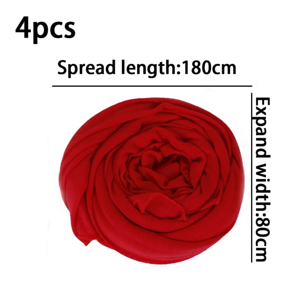 Stretchhår Scarf Sticka Headwraps Urban Hair Wrap Enfärgad red