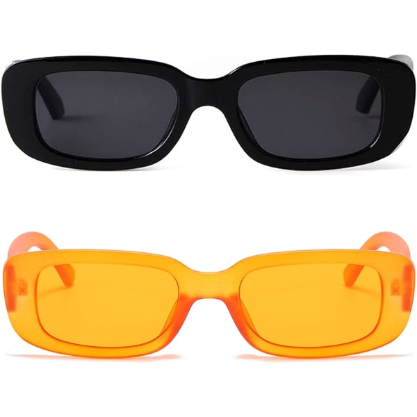 2 st solglasögon, svart båge， linser + gula bågar gula linser