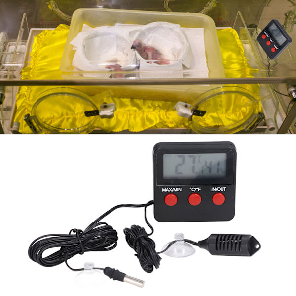 Fuktighets- og temperaturmåler Mini termometer Digital skjerm Temp-sensor Meter Hygrometer DTH‑74