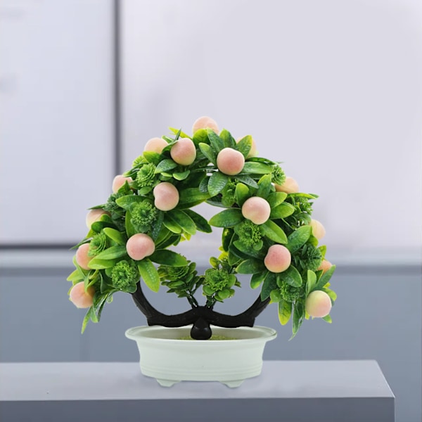 Simulering af frugt og blomster bonsai Ny stil Nyårsdekoration æble pottet hjem indendørs skrivebords pynt