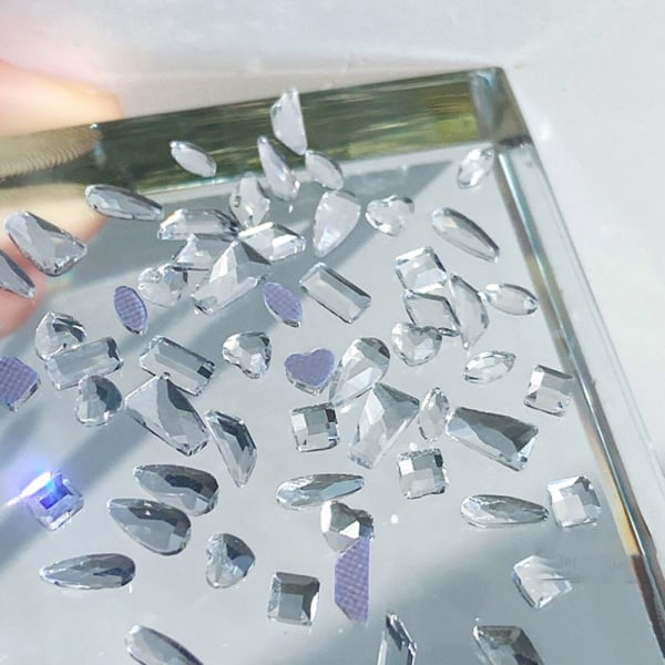 250 stk Crystal Nail Rhinestones Sett, Multi-Shape 3D Diamond