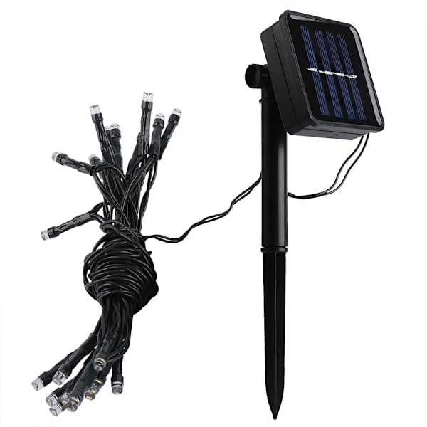 2 Meter 20 LED-lampor Solcellsdriven Ljusslinga Varmvit Utomhusdekorationslampa