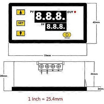 12V 20A W3230 LCD Digital Termostat Kontroller Regulator Høy Temperaturalarm