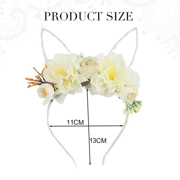 Floral Bunny Ears Headband Spring Flower Fairy Rabbit Hairband W