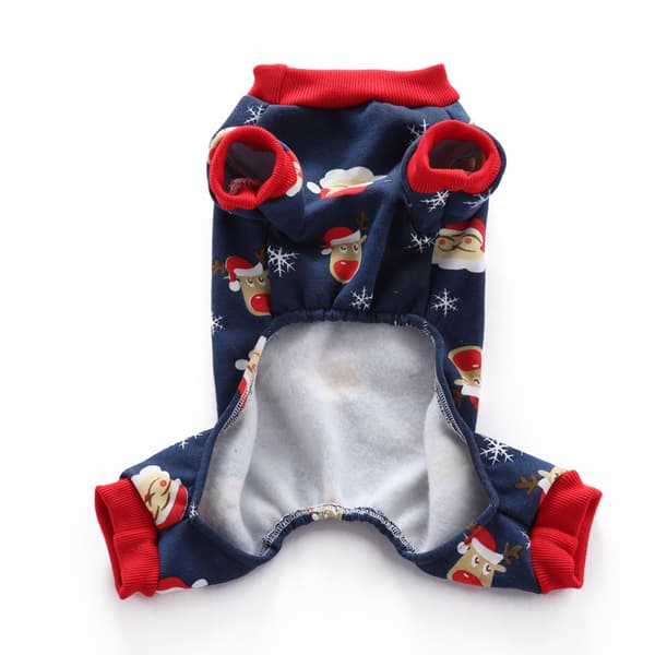 Hunde Julepyjamas Kæledyrstøj Hunde Julekostumer Hvalpe Jumpsuits (Navy Blå)