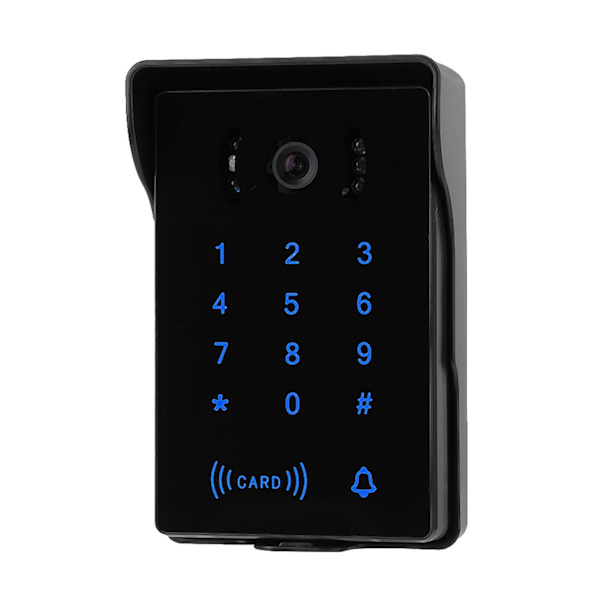 7\" Trådlös Touch-tangentbordskort Fjärrkontroll Video Dörrtelefon Dörrklocka med Elektrisk Lås (UK Pug)