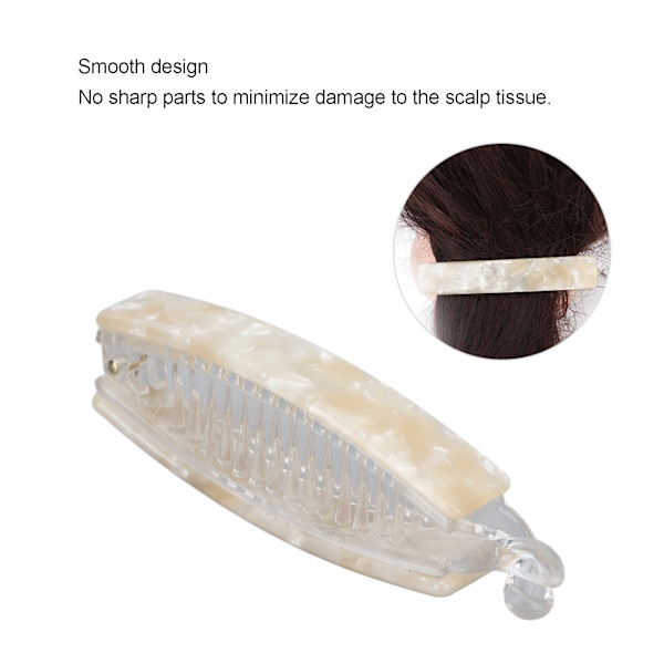 Hårklämma Bananklämma Hår Halksäker Klämma Mode Långt Hår Styling Tillbehör för Flickor Kvinnor Beige Vit