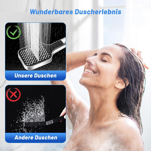 Lyxig Spa-duschupplevelse, Miljövänligt Handhållet Duschmunstycke, Duschstångsset med Justerbar Höjd, Innovativ Knappdesign för