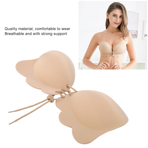 Silicon Strapless BH Trådlös Push Up Enstycke Rygglös BH för Kvinnor (Hudfärg A)