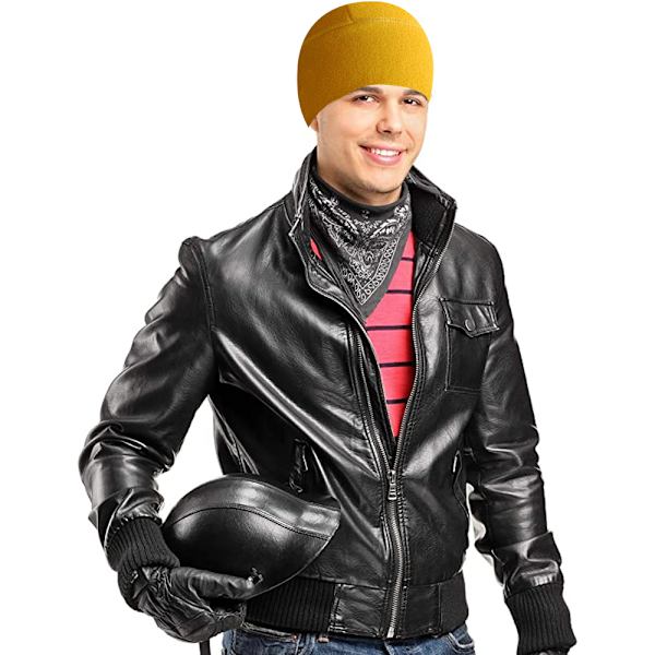 Vinter fleece cykel varm mössa hjälmfoder cykelmössa Yellow