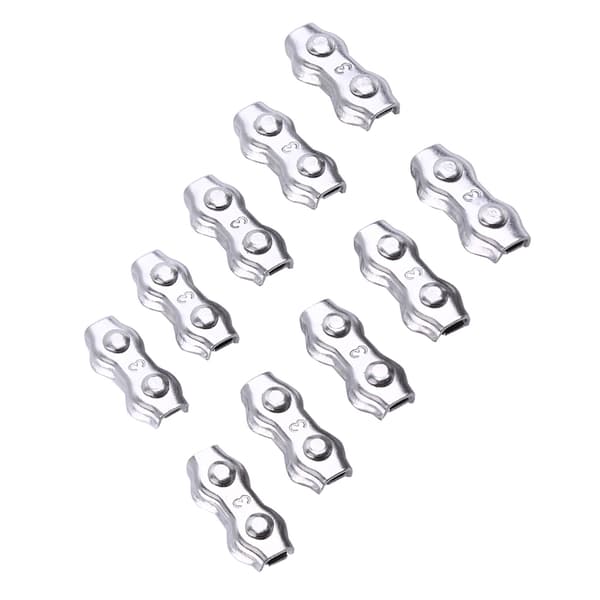 10 stk. M3 Duplex Clips Rustfrit Stål Wire Kabel Reb Grips Klemmer Caliper
