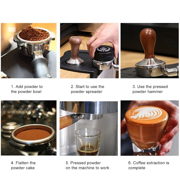 Kaffetamper i rustfritt stål 30lb konstant trykk innebygd fjær avtakbar kaffe pulver tamper verktøy 58mm/2.28in