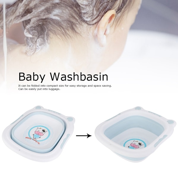 Bærbar babyvask, sammenleggbar reisevask for baby, sammenleggbar vask