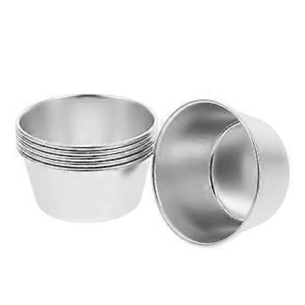 6 stk. Runde Non-stick Puddingformer Varmebestandige Puddingbakeformer (Sølv)