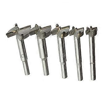 5 stk. flat vingebor, trebearbeiding, åpner, snekring, hullpunchbit, opprømming, hengselpunching