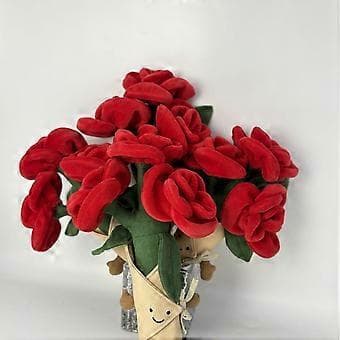 Amuseable Rose Buket Af Blomster Udstoppede Plys Blødt Legetøj Valentinsdagsgave til Hende