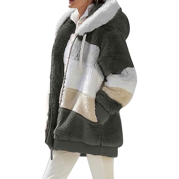 Damkappa huvjacka vinterjacka mode varm huvtröja pullover jackor dragkedja plyschjacka fleecejacka toppar