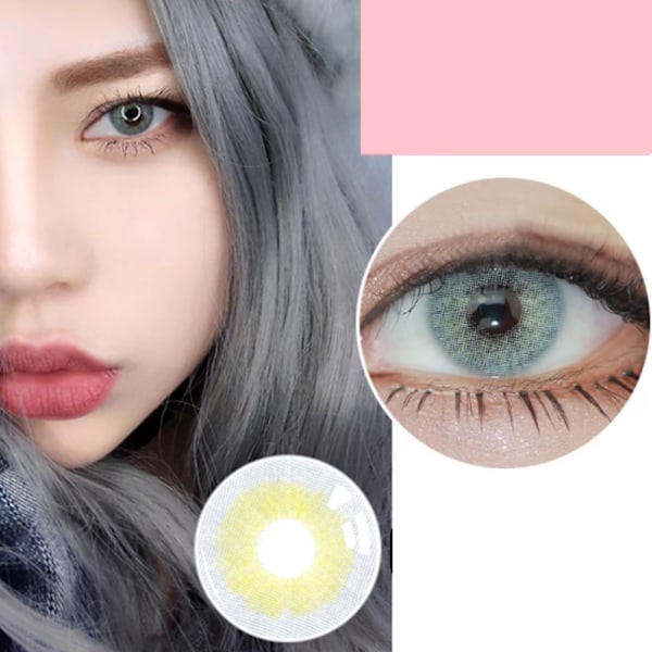 Färgade Kontaktlinser Makeup Ögontillbehör Linser 0 Grader (Grön)