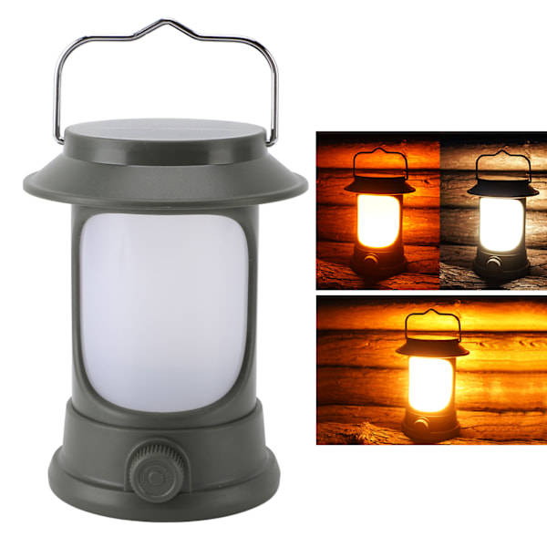 Bärbar Solcellslampa Campinglampa Lätt USB Uppladdningsbar Tältlampa för Inomhus Utomhus Hem Nödströmsavbrott Vandring