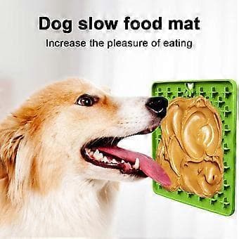 Hunde Slow Feeder Slikkemåtte, til Foder, Godbidder, Yoghurt eller Peanutbutter (grøn)