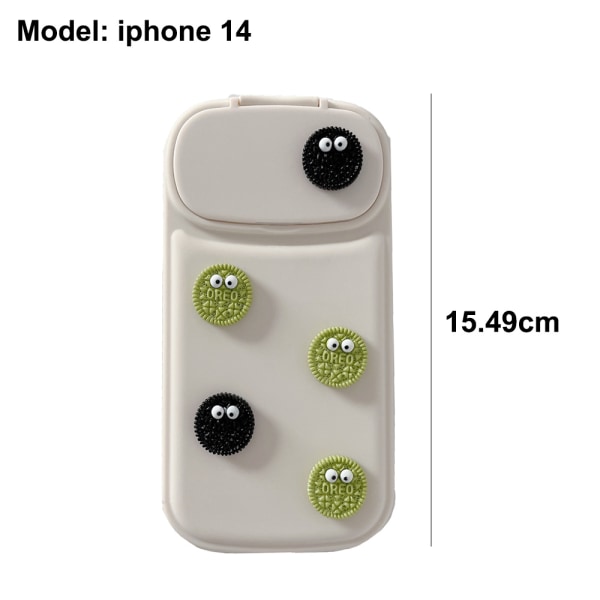 iphone 14 case, yksinkertainen valkoinen oreo, kääntöpeili