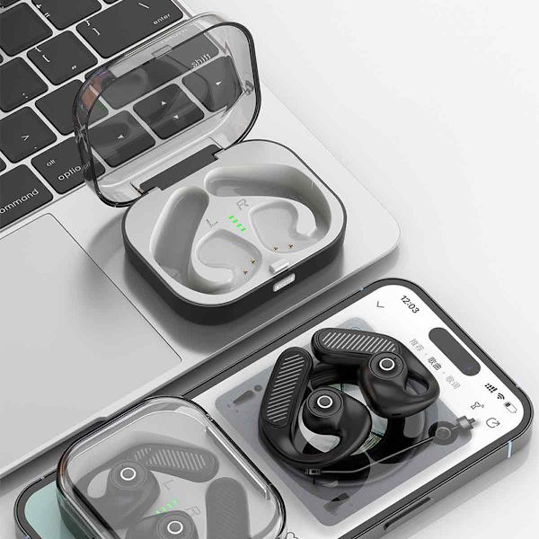 OWS Ørepropper Designet for Oversettelse, Flere Oversettelsesmoduser med AI Språkoversettelse, Bluetooth Ørepropper for Sanntidsoversettelse med Lang