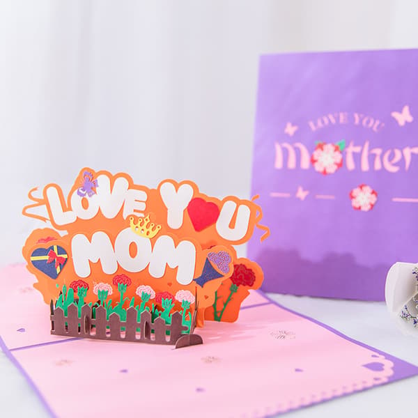 Morsdagskort, 3D-gratulasjonskort, til mamma, til bestemor, til datter, til kone, til søster, gave til mamma