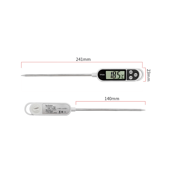 Digital stektermometer i rostfritt stål, snabb avläsning och respons, professionell sensor för säker matlagning, korrosionsbeständig lång sond för