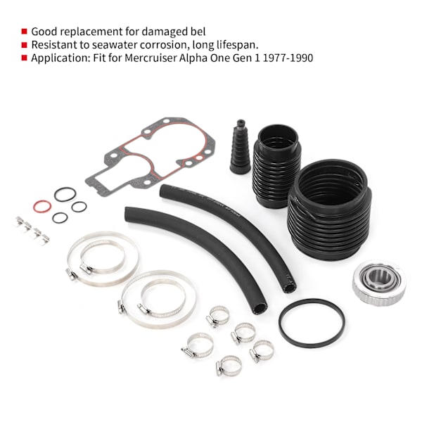 Utombordare Bälg Transom Reparationskit 30-803097T1 Passar för Mercruiser Alpha One Gen 1 1977-1990